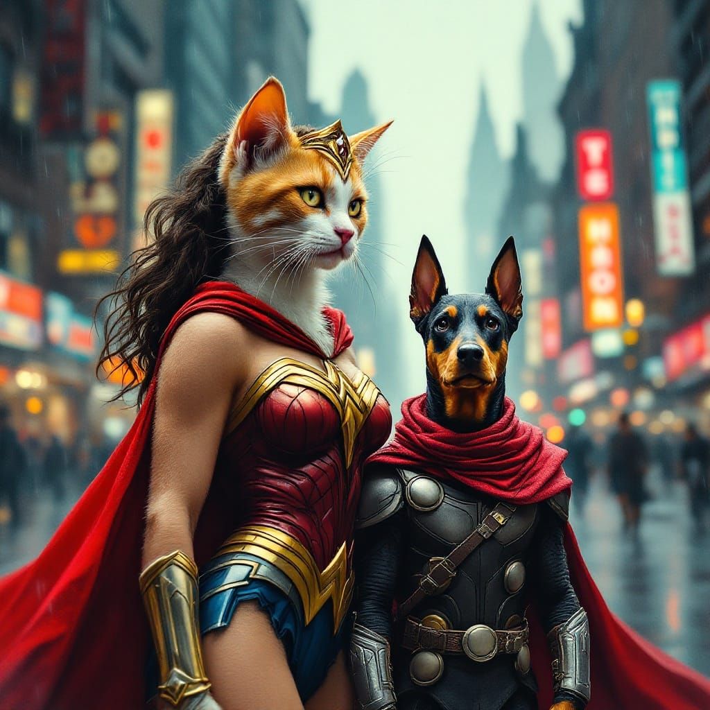 Wonder Woman and Thor, Superheroes in Gritty New York City