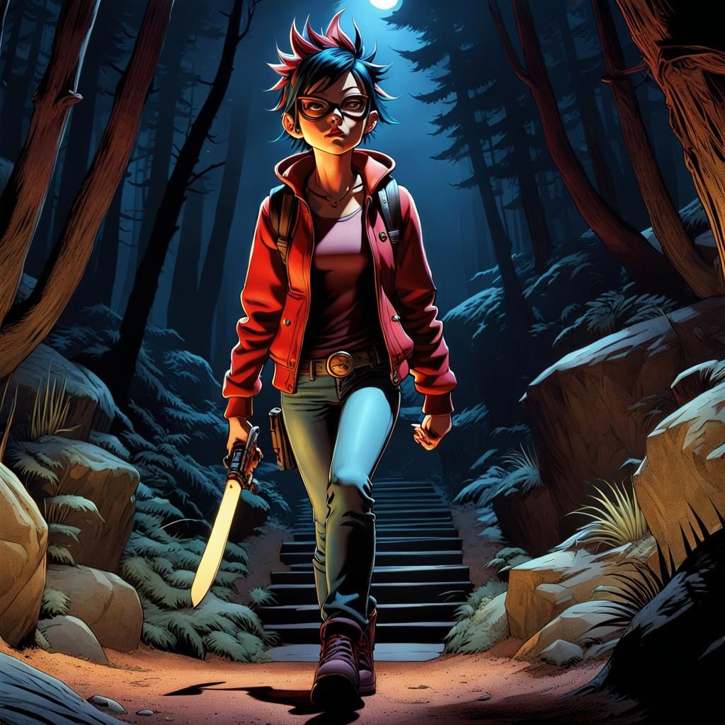 Jamie Hewlett Inspired Comic Character 3D Render