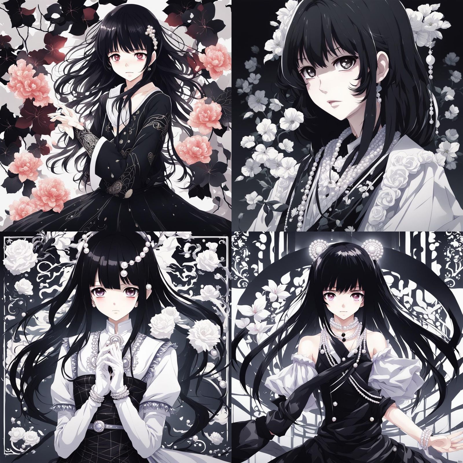 Anime Girl with Pearl Skin and Shadow