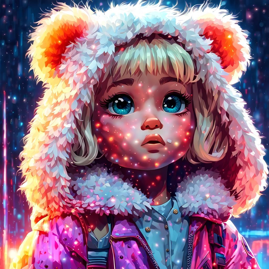 Sad Anthropomorphic Teddy Bear Portrait in 3D