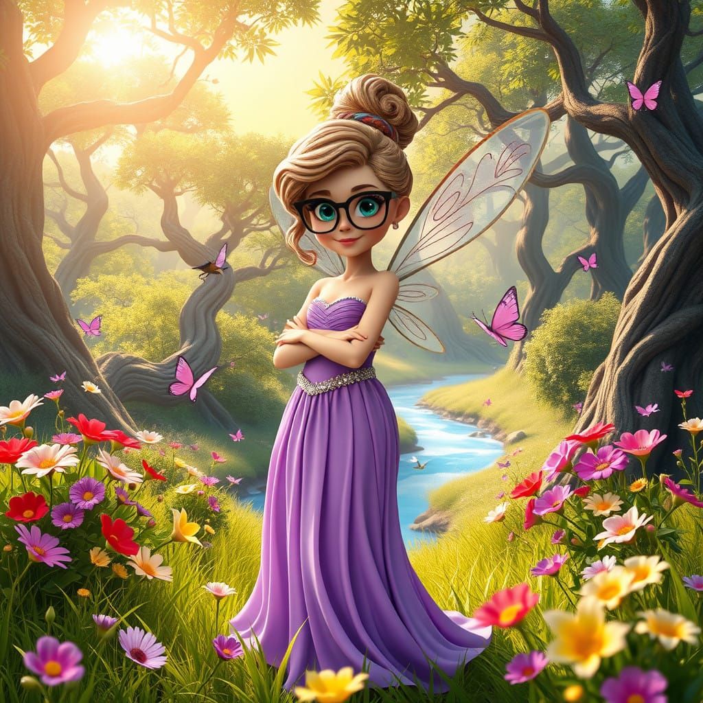 Ethereal Fairy in a Vibrant Meadow