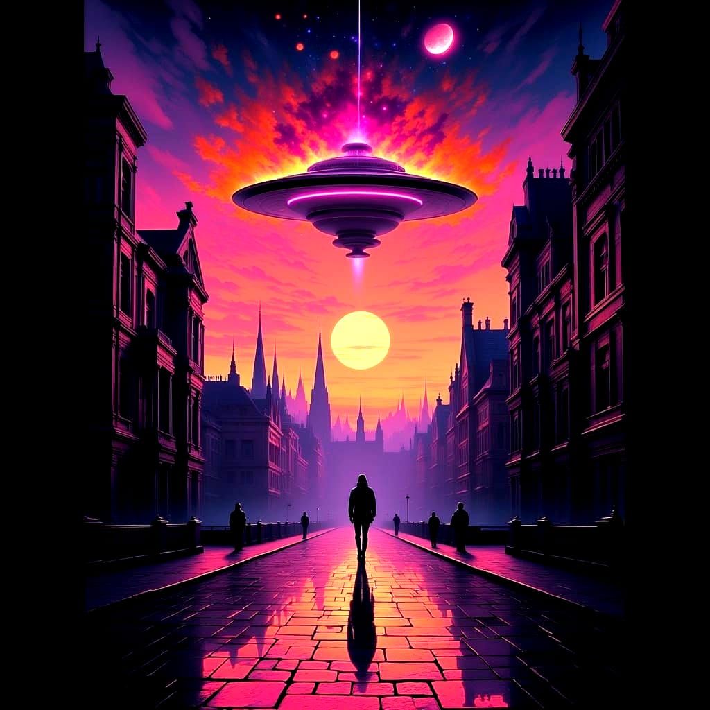UFO visits 1920's City Centre