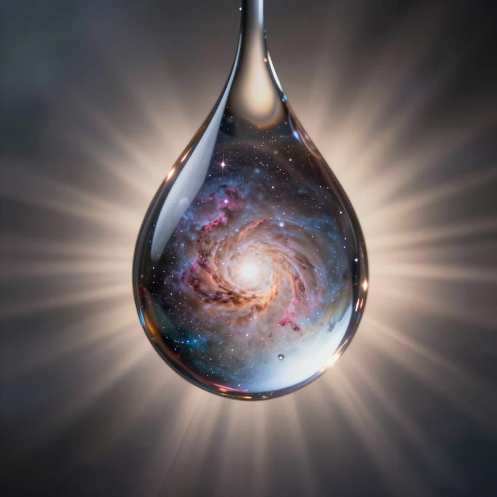 Cosmos Within a Tear Drop: Macro Photo in Slow Motion