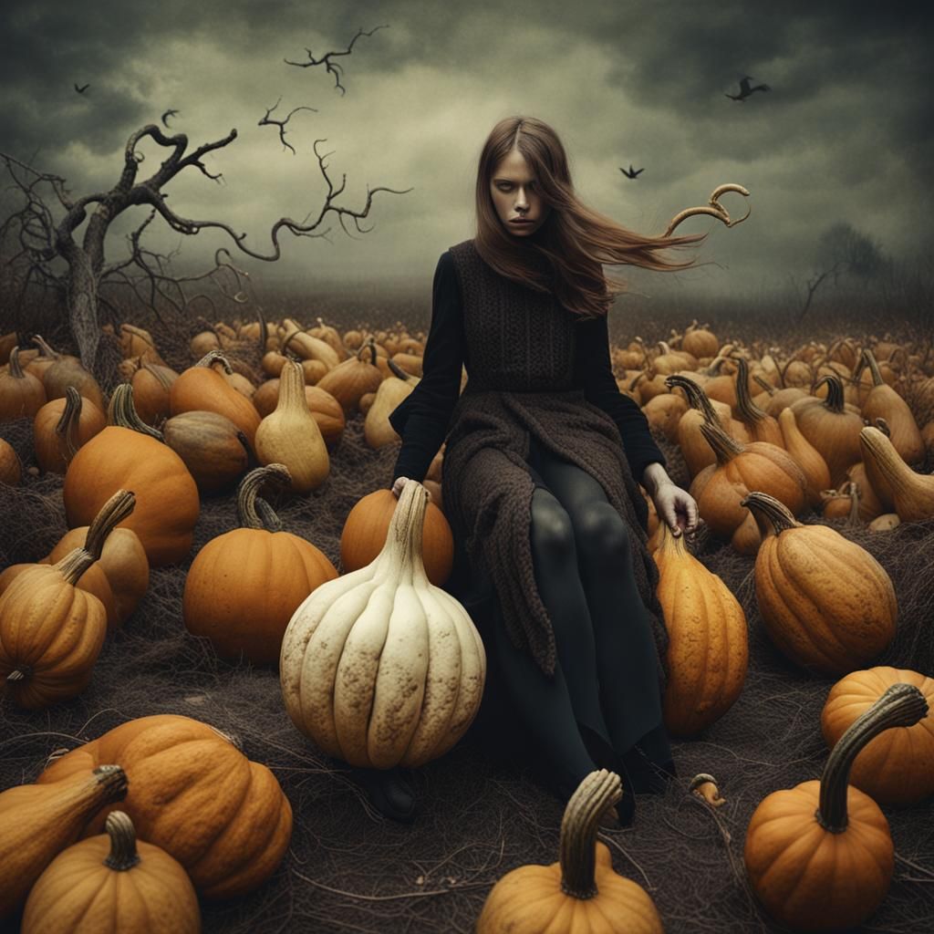 Surreal Vintage Gourds Illustration