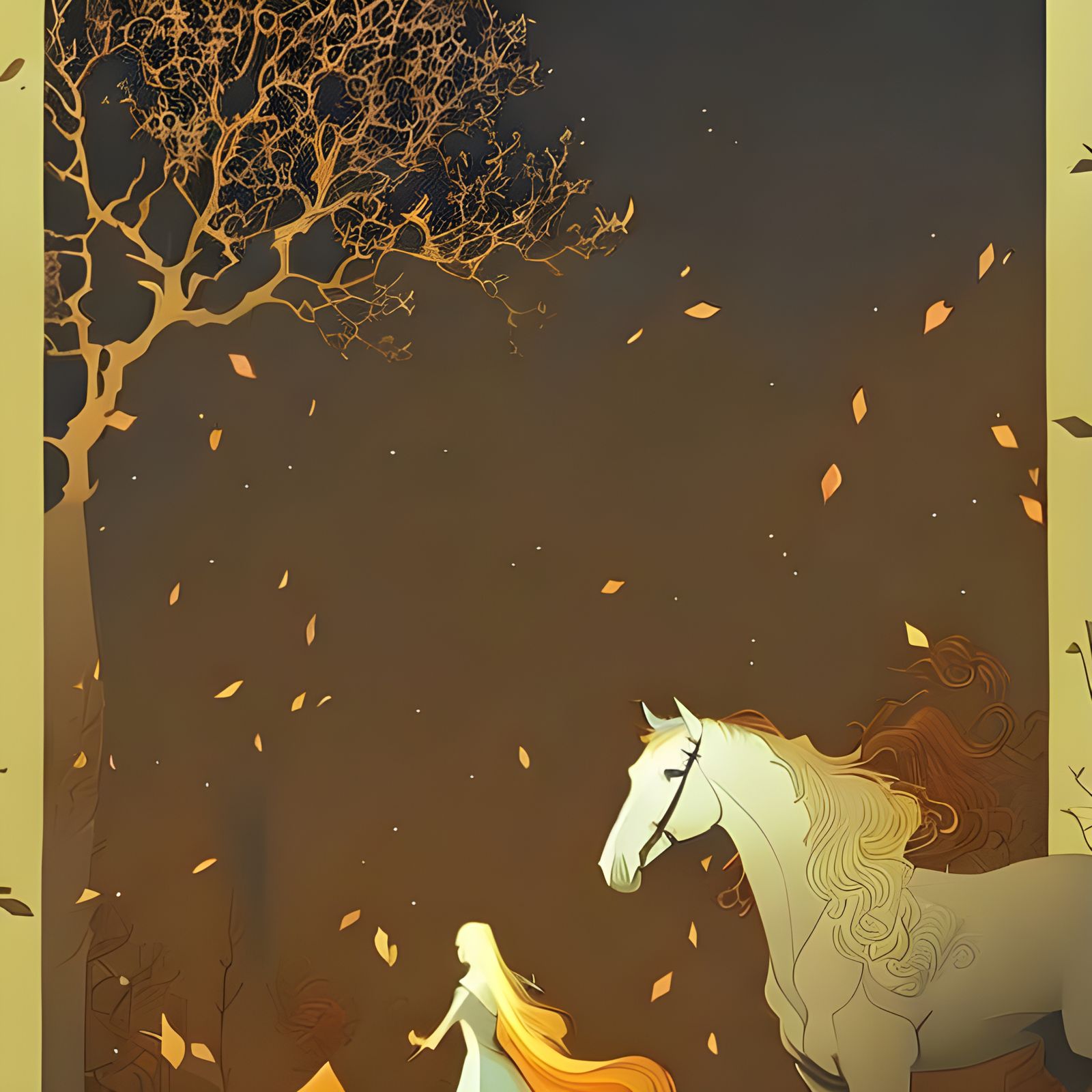 Winter Horse Spirit Digital Illustration