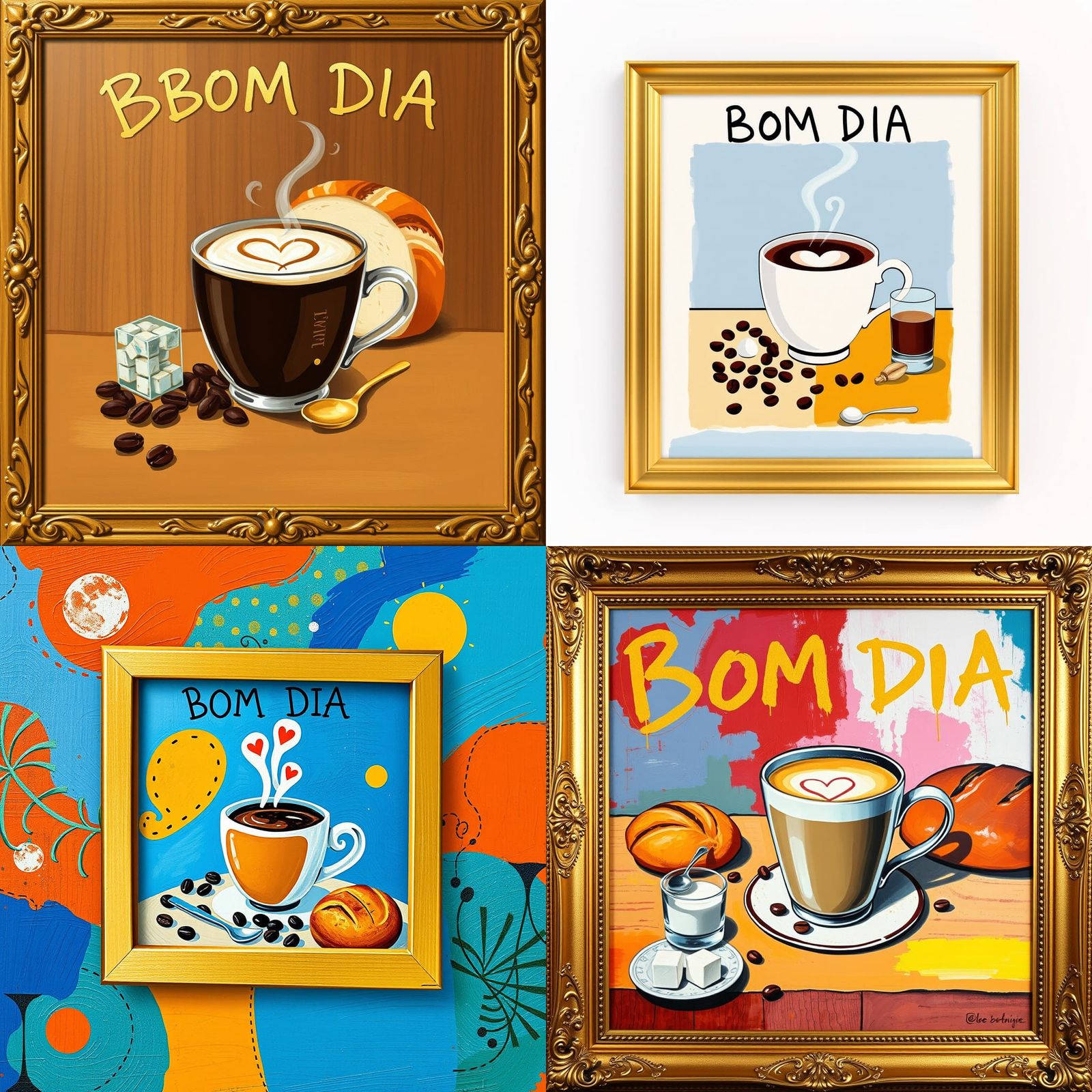 Coffee Cup Still Life in Abstract Style