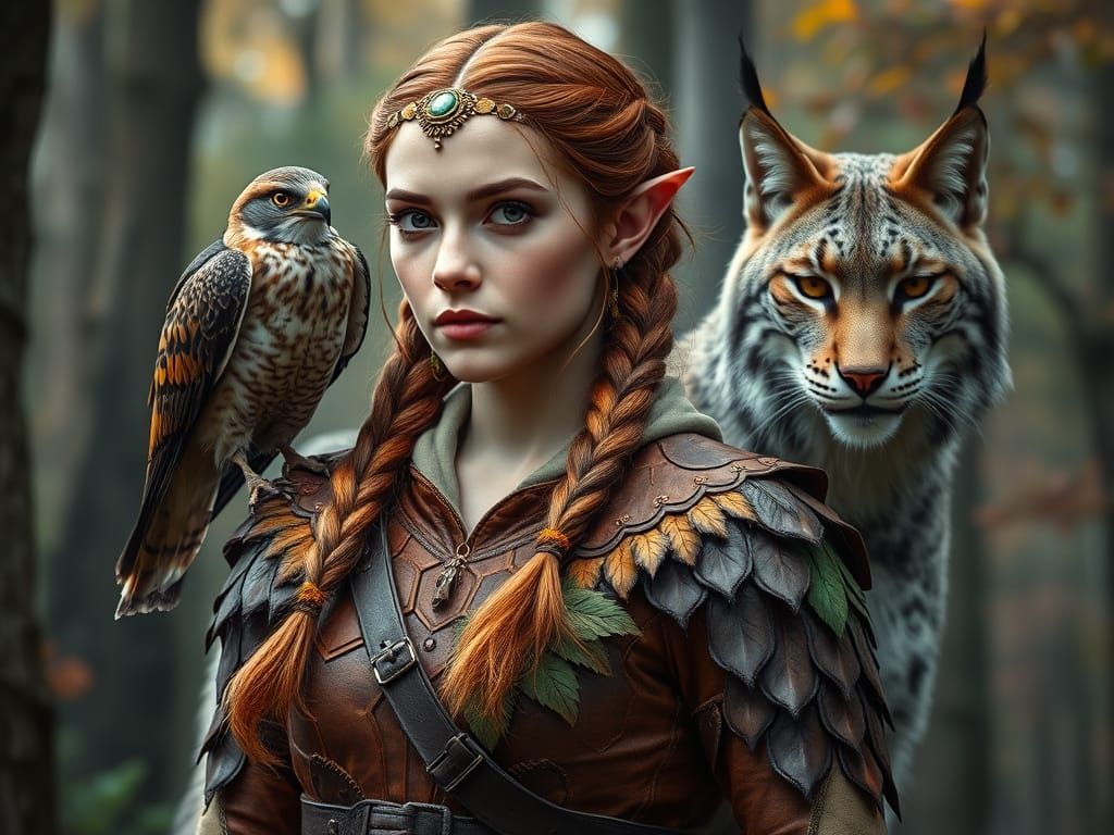 Ethereal Elf Maiden Surrounded by Nature's Majesty