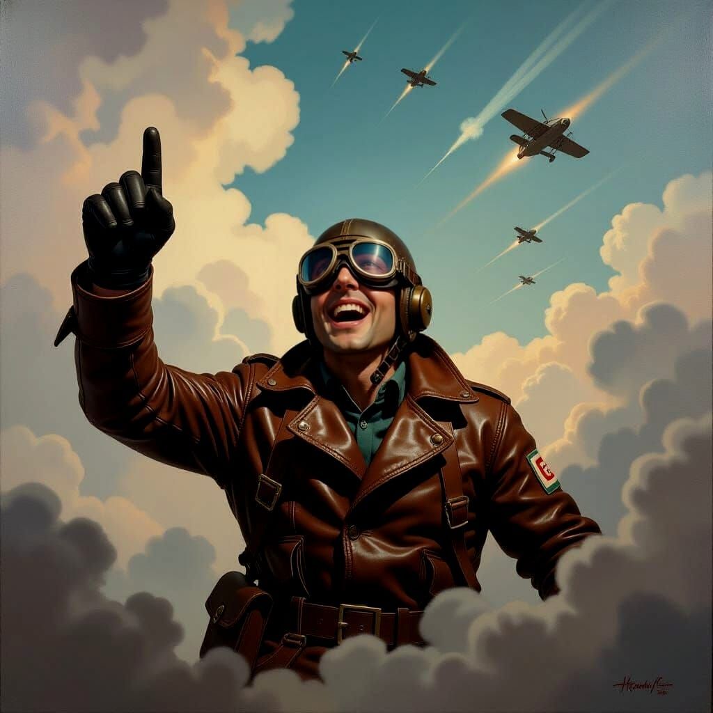 WWI Ace Celebrates Victory in Giger Style