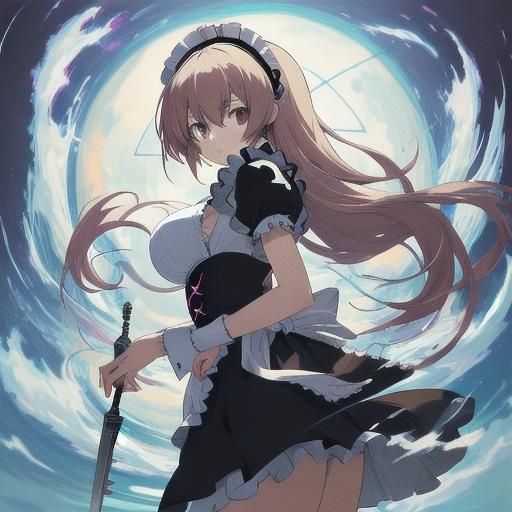 Anime Style Maid with Voluptuous Figure