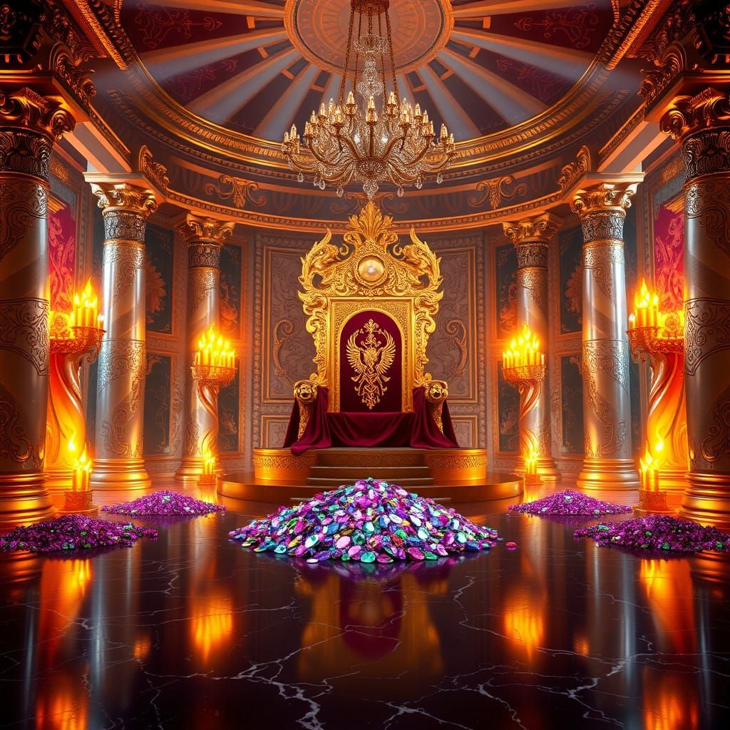 Luxurious Golden Throne Room in a Marvelous Aesthetic
