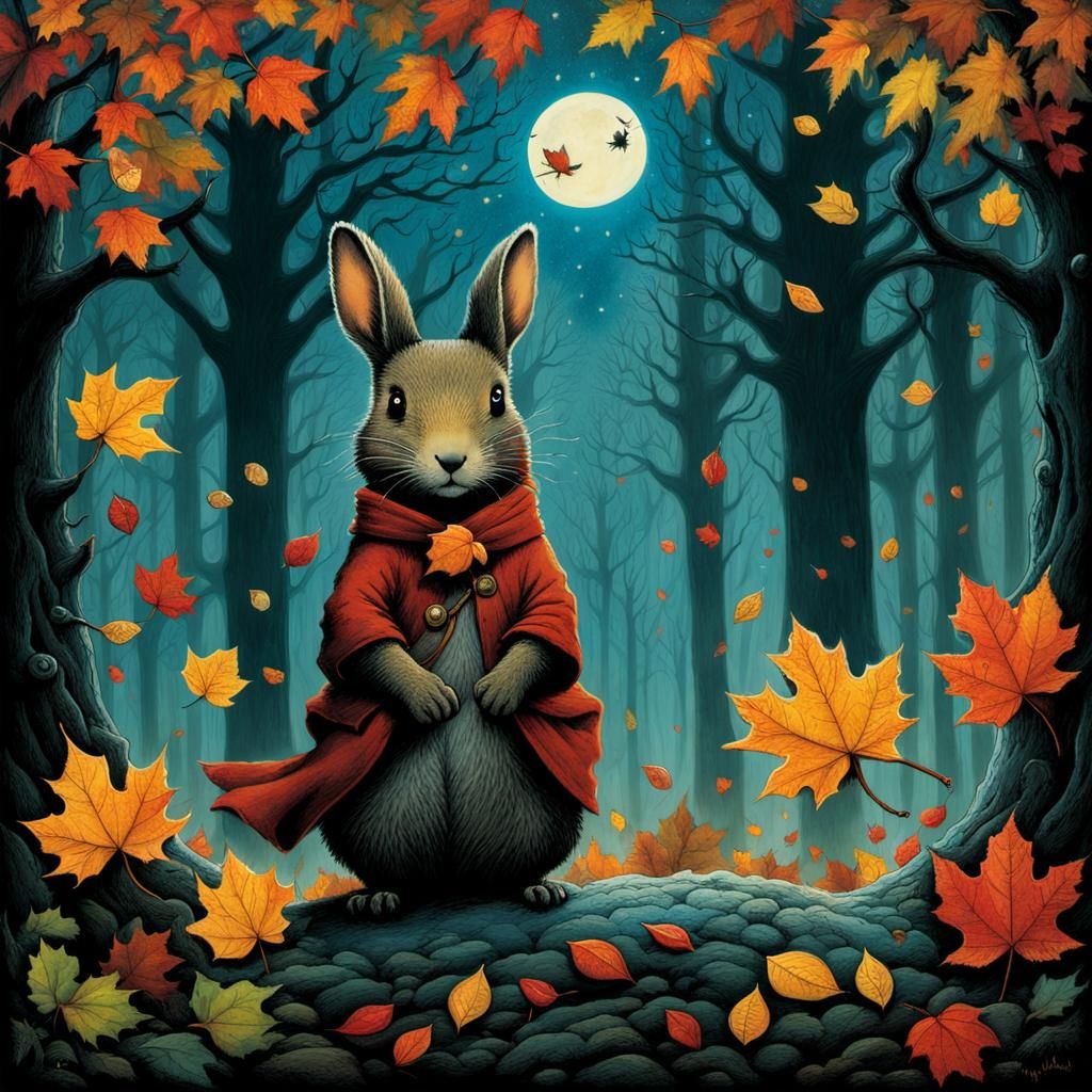 Autumn Leaves Fall: A Hellboy Storybook Illustration