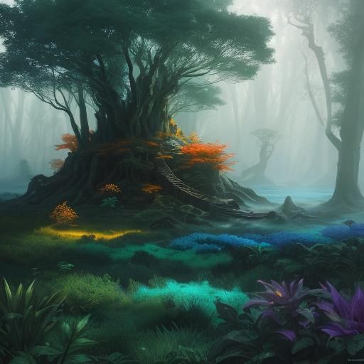 Sonic in Mystical Forest: Fantasy Concept Art