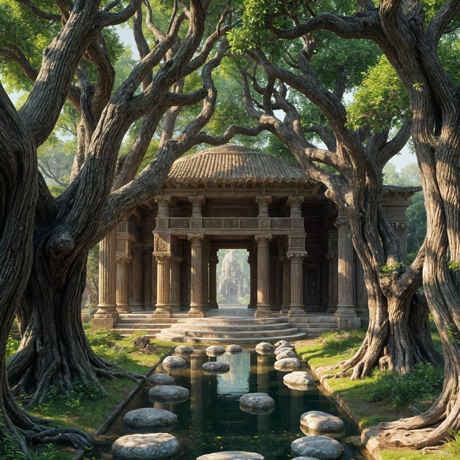 Majestic Fantasy Temple to a Nature God