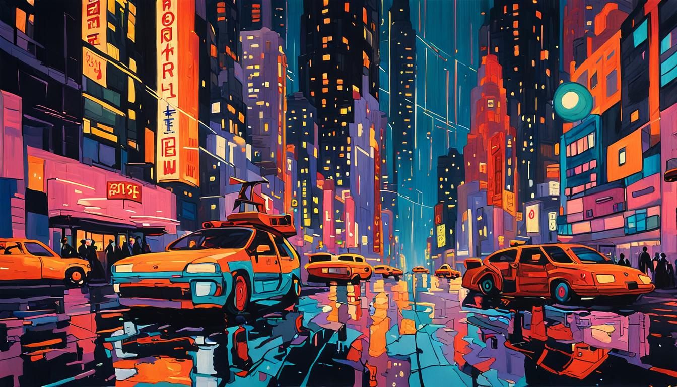 Expressionist Metropolis Inspired by Egon Schiele