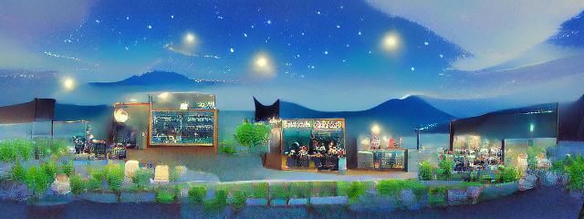 AI Generated Night Cafe Scene