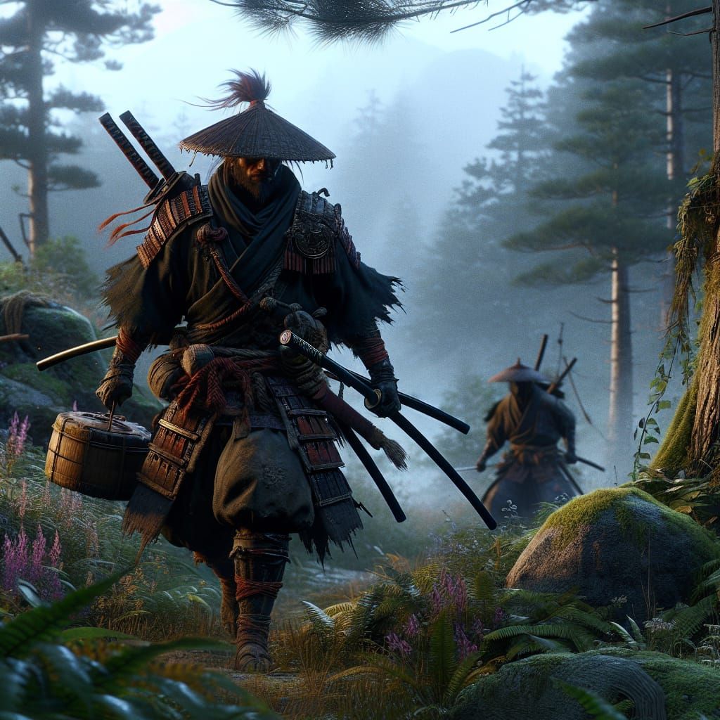 Ronin in the Wilderness: High-Resolution Concept Art