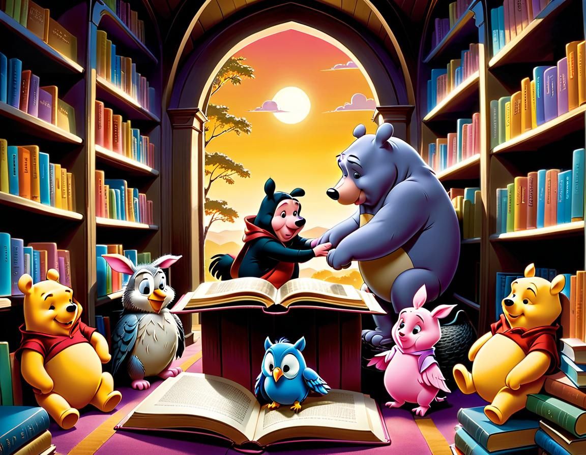 Winnie the Pooh and his weird friends.