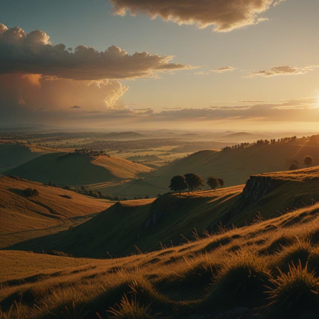 Grandiose Earth in Cinematic Golden Hour Lighting