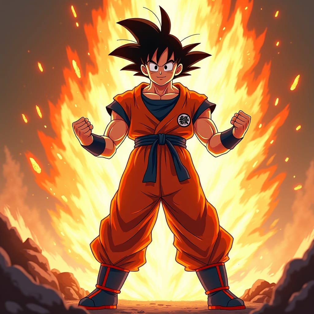 Victorious Warrior in Fiery Dragon Ball Arena