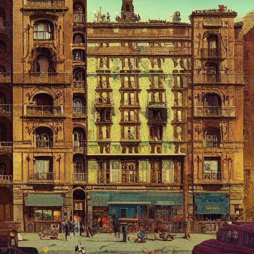 Surreal Landscape in Mixed Artistic Styles