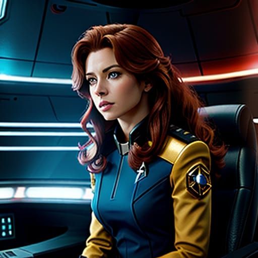 Starfleet Officer Portrait on Enterprise in Digital Art