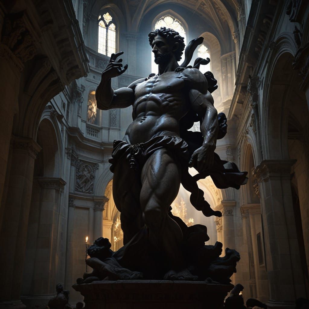 The Sculptor's Terror in Baroque Splendor