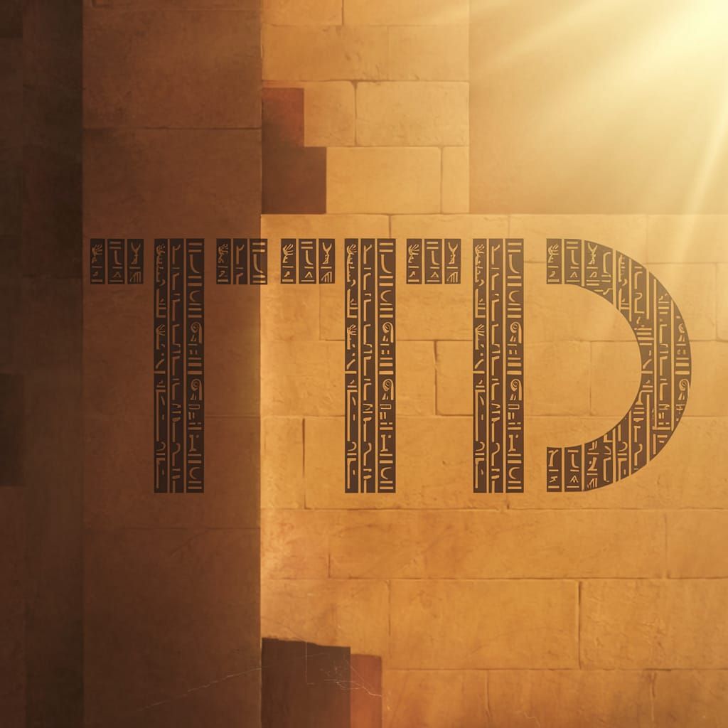 Ancient Egyptian Typography Logo in Golden Light
