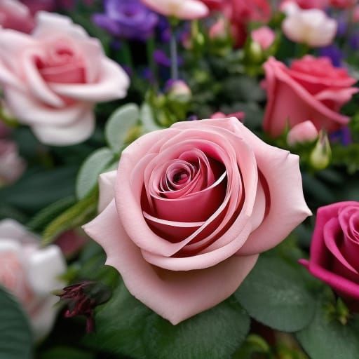 Dreamy Roses in Enchanted Garden, Hyperrealism