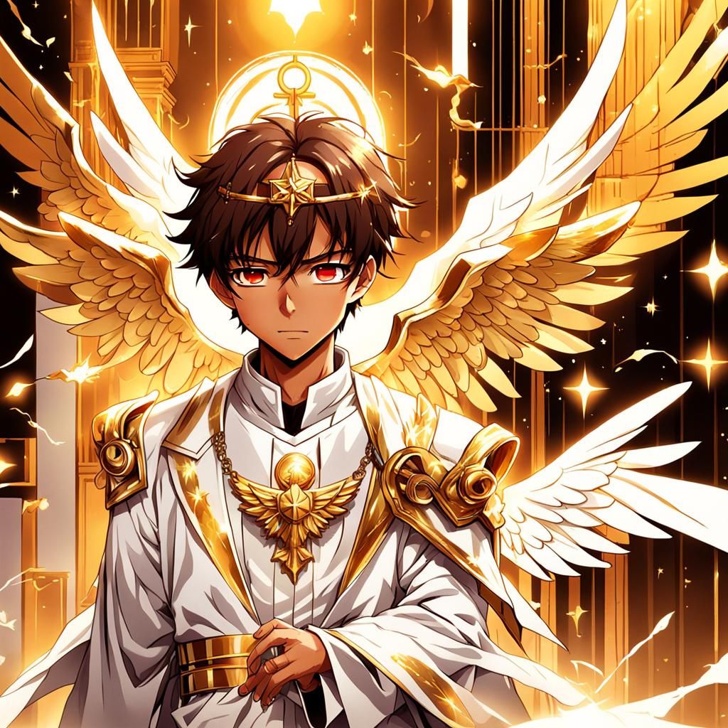 Anime Style Angel Boy in Priest Outfit