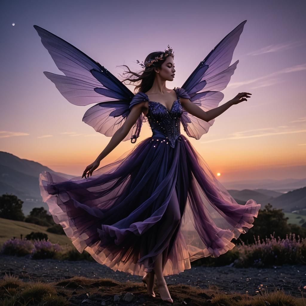 Enigmatic Fairy Dancing at Twilight