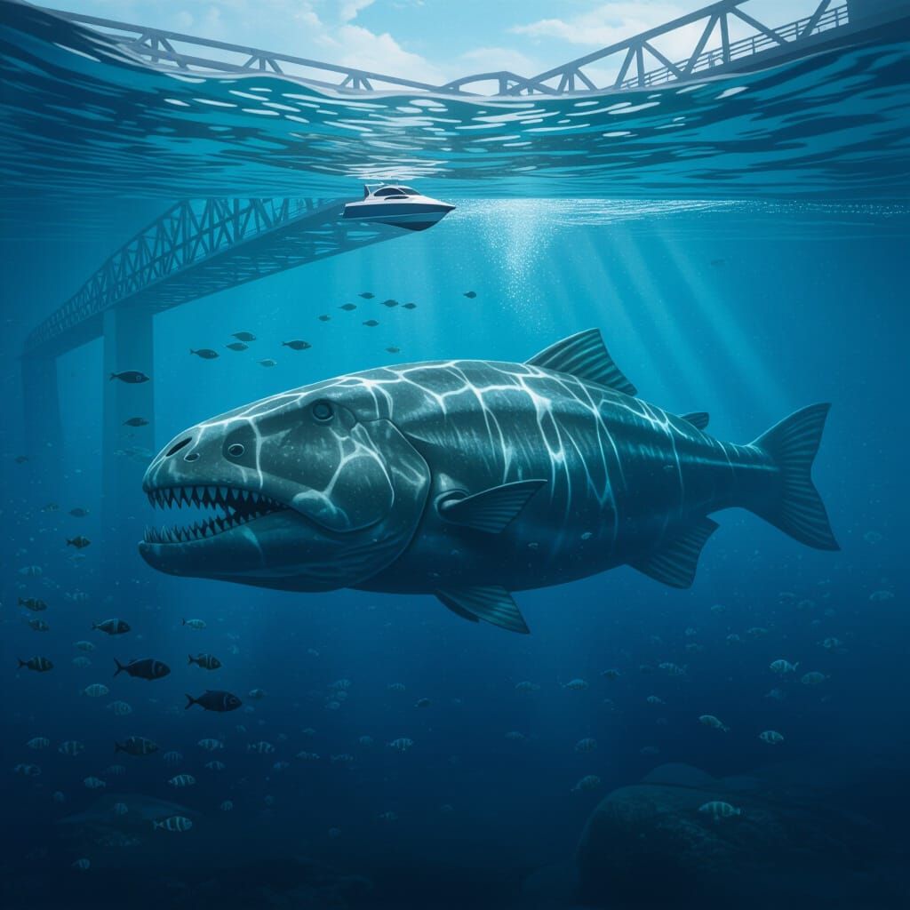 Dunkleosteus Lurks Under Modern Bridge