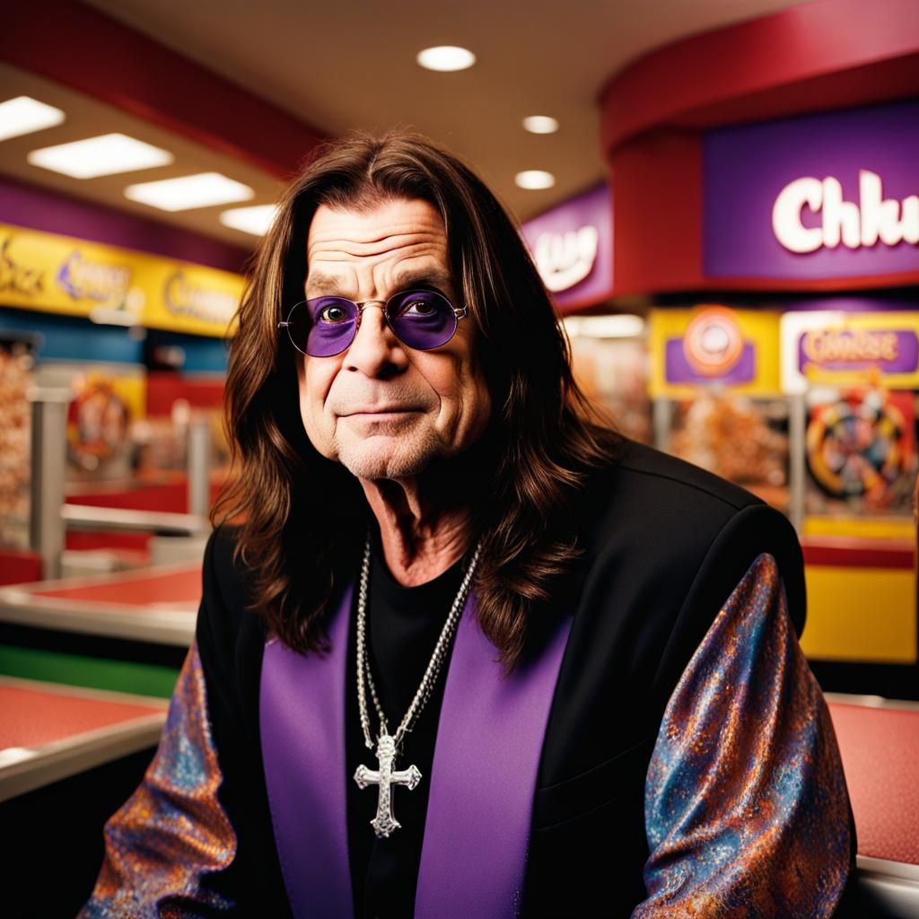 Ozzy Osbourne Portrait at Chuck E. Cheese