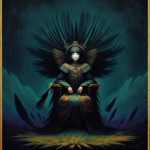 Feather Throne in a Surreal Style