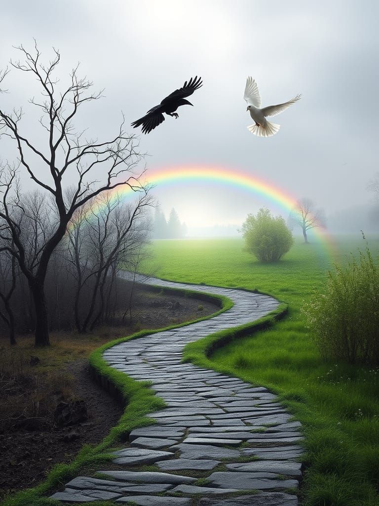 Transformative Journey Through Contrasting Realms