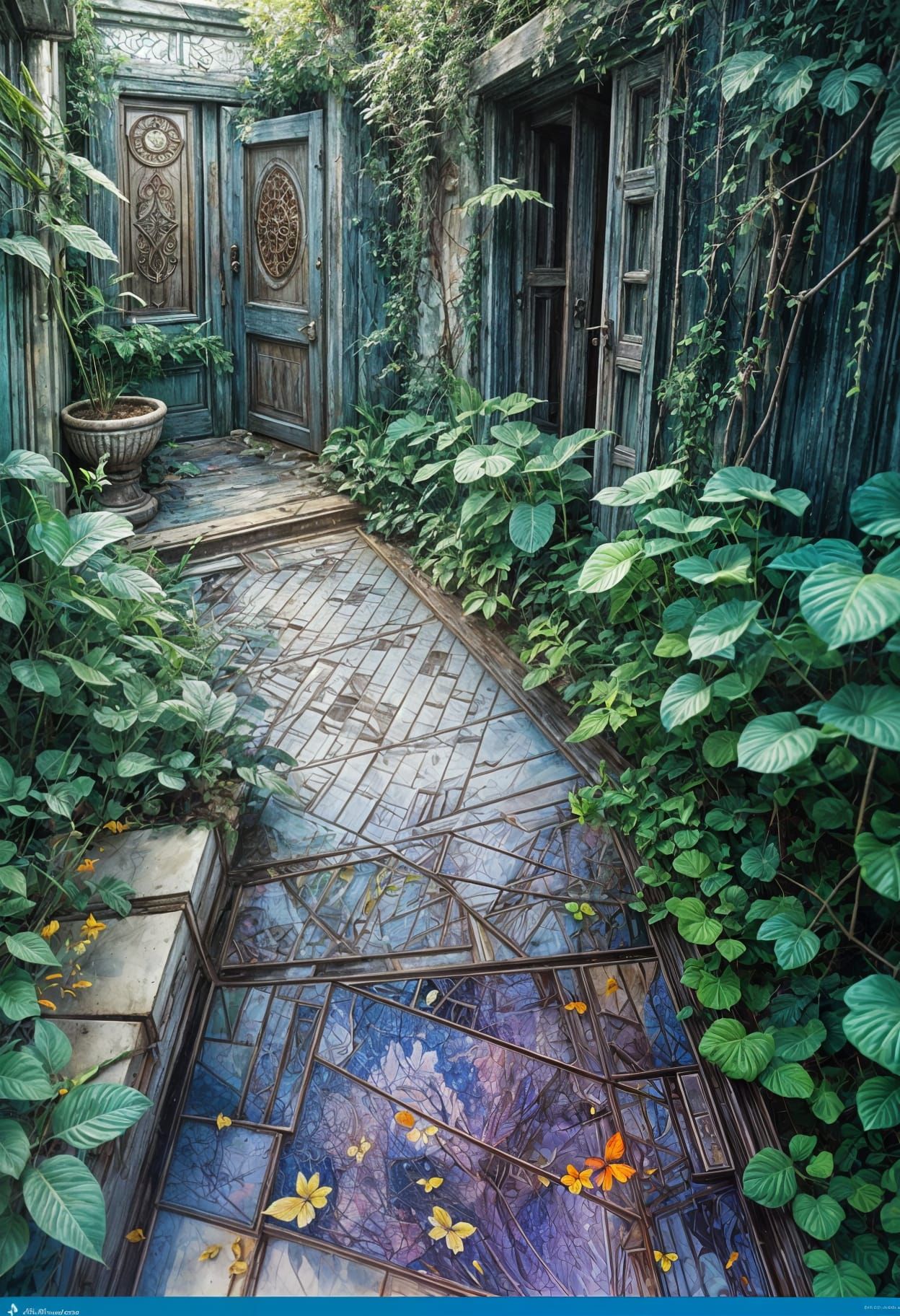 Doorway to Lucid Dream in Stylized Watercolor