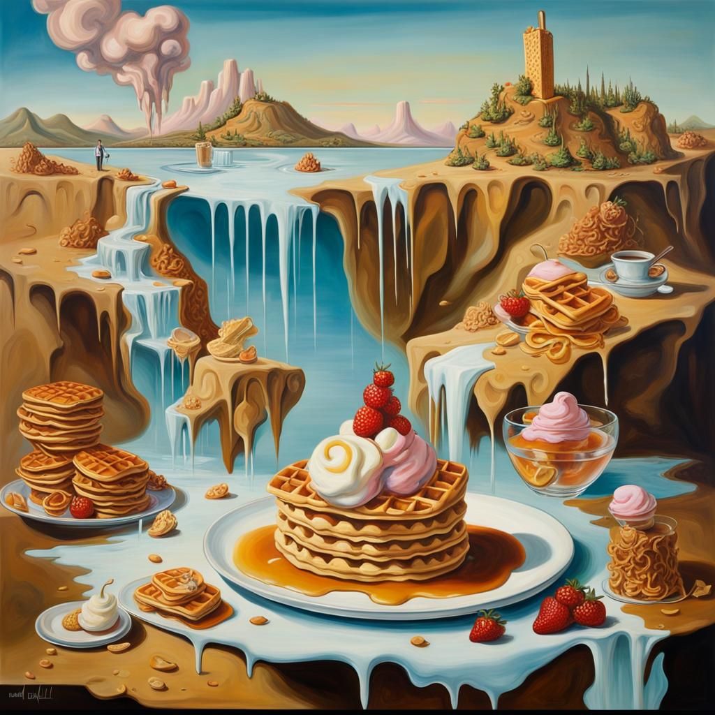 Surreal Ice Cream Island in Salvador Dali Style