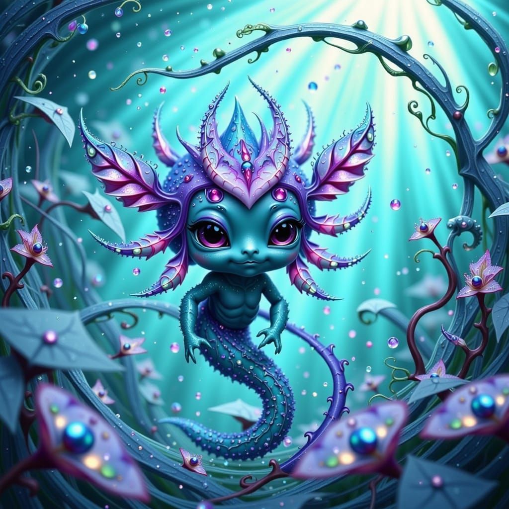 Whimsical Oceanic Fae in a Dreamlike Vortex