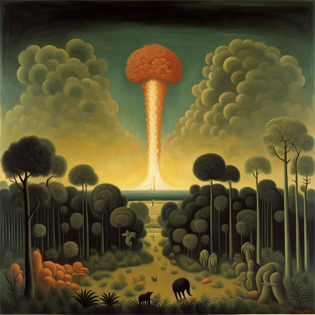 Nuclear Armageddon in Henri Rousseau Style