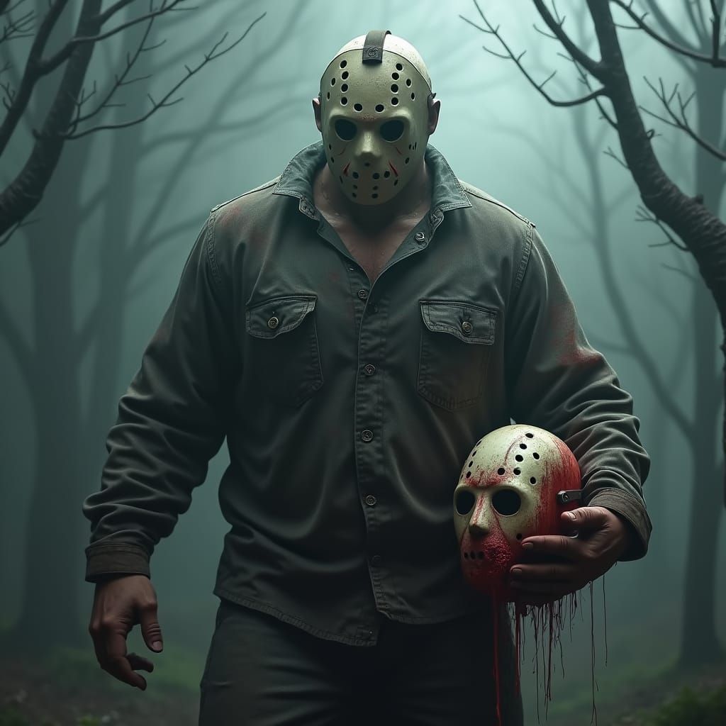 Jason Voorhees: Severed Head in Dark Fantasy Realm