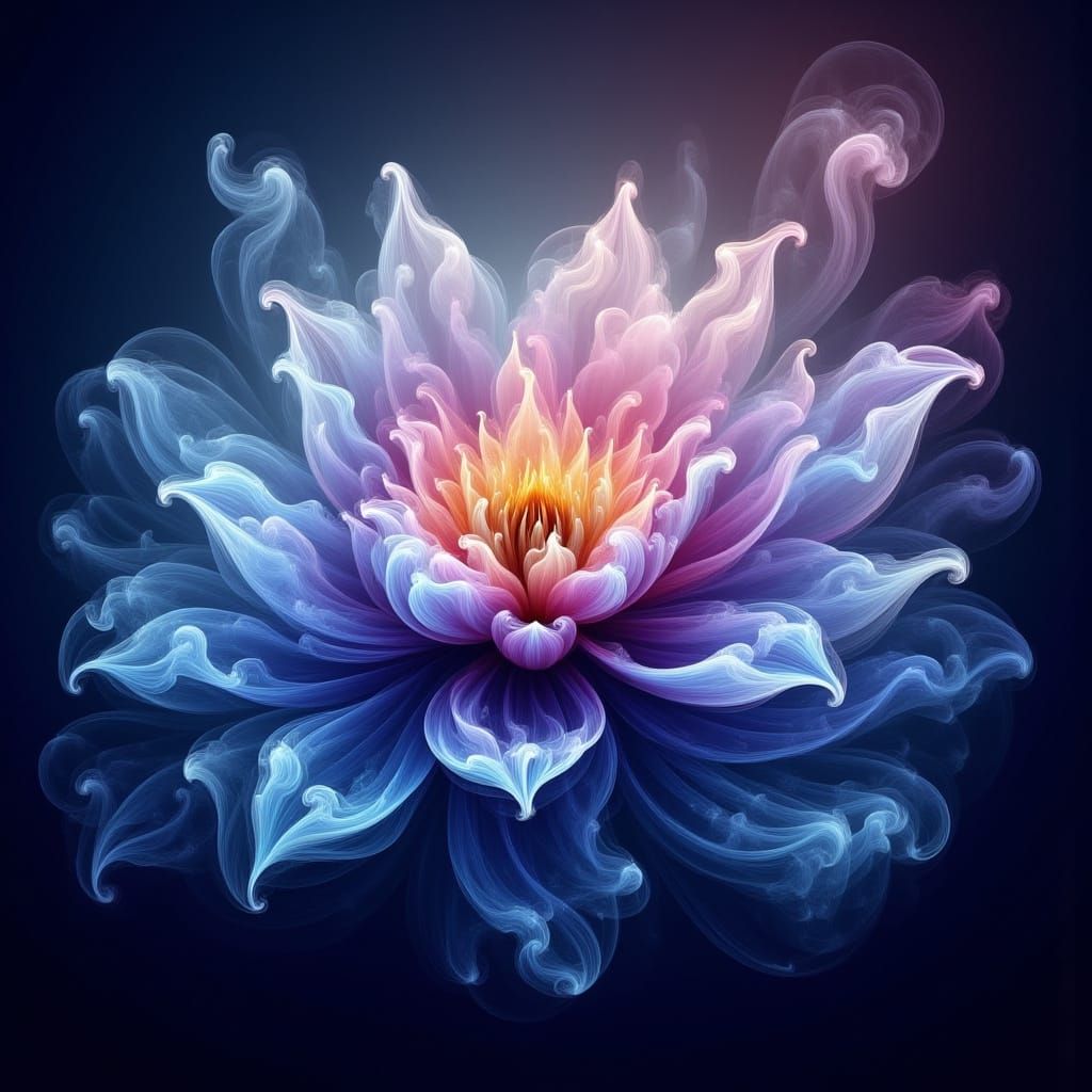 Surreal Blue Lotus Blooms in Cosmic Beauty