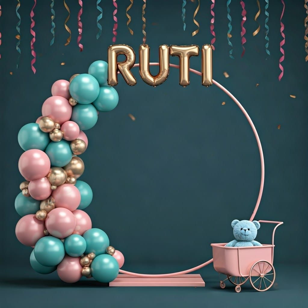 Elegant Balloon Arrangement in Antique Pink and Soft Teal