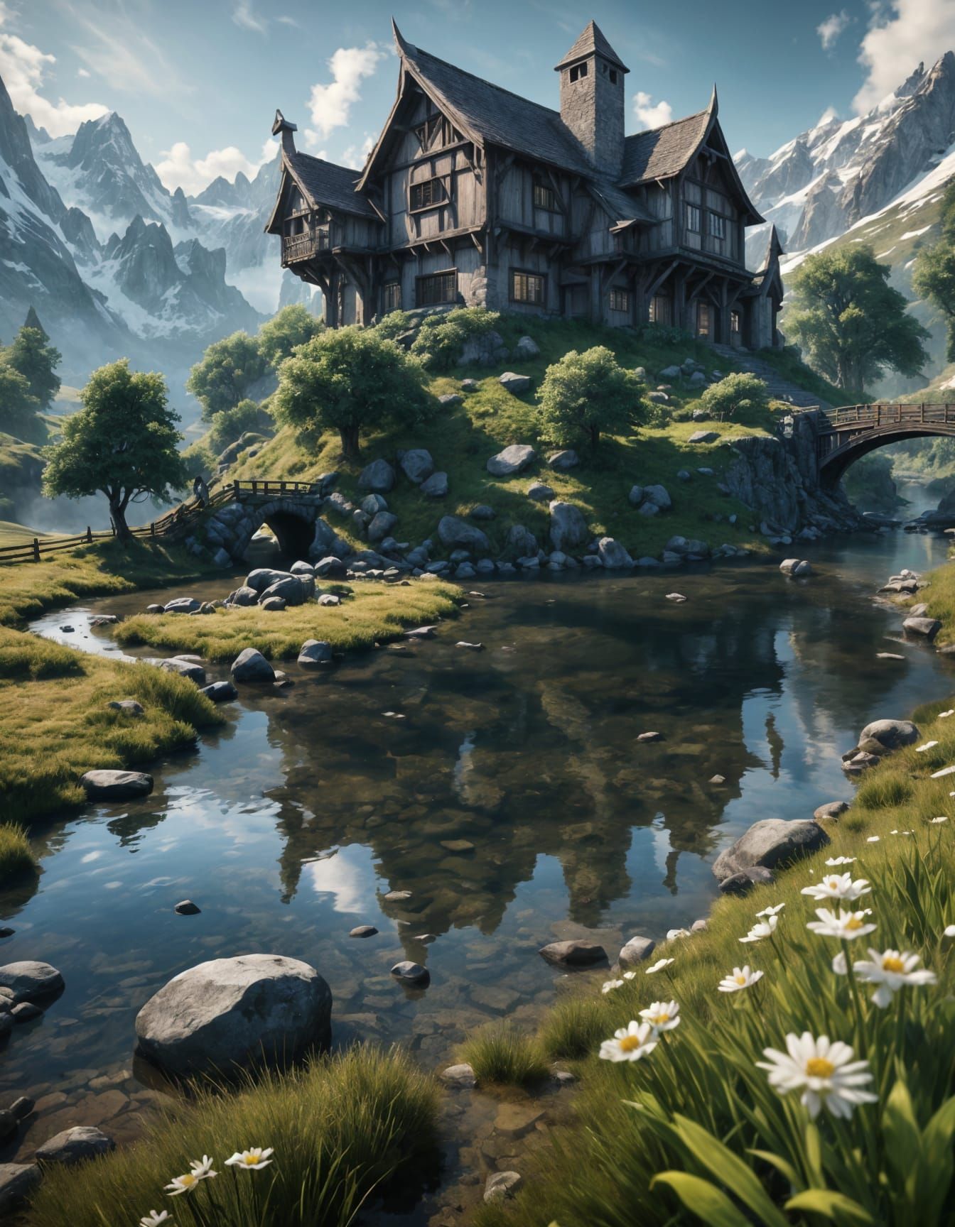 Idyllic Fantasy Landscape Photography in RPG Style