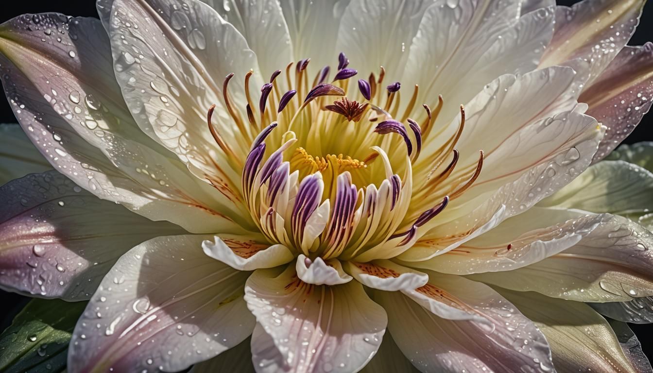 Hyperrealistic Exotic Flower in Bloom: Splash Art