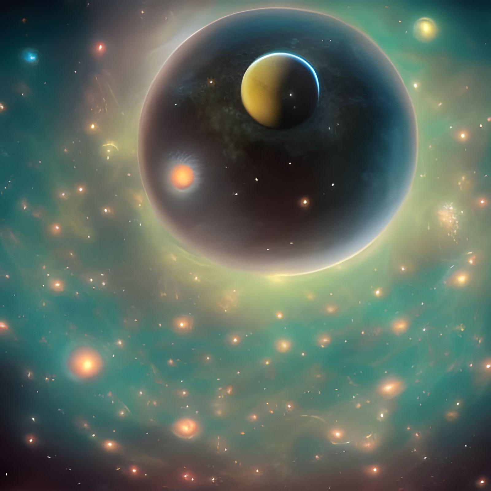 Planets Juggling Solar System: Cosmic Fantasy Art