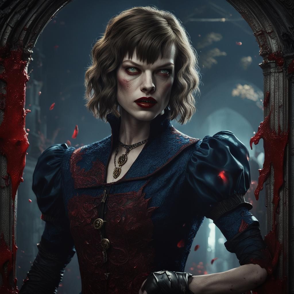 Vampire Alice: A Detailed Matte Painting