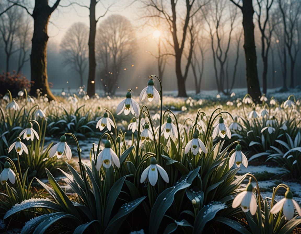 Schneeglöckchen im Sonnenlicht