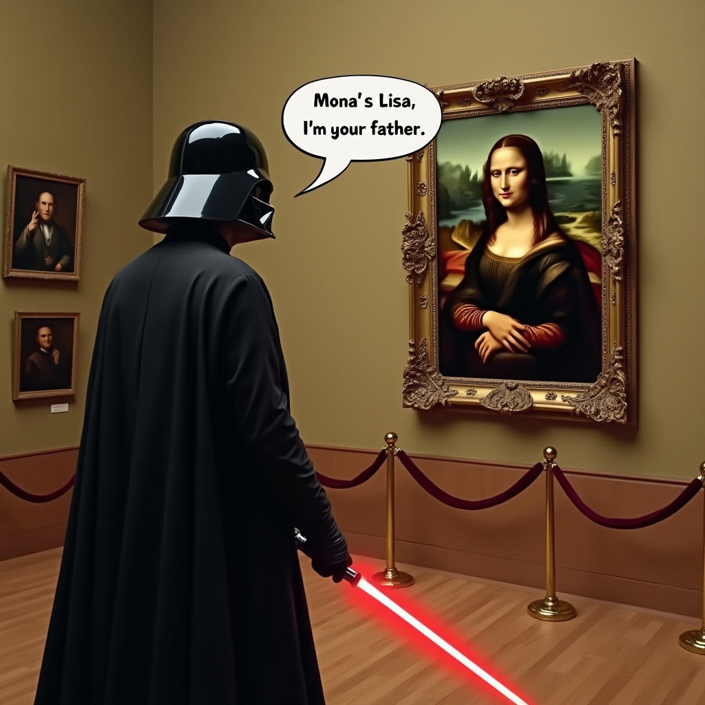 Darth Vader Meets the Mona Lisa in a Whimsical Art Gallery S...
