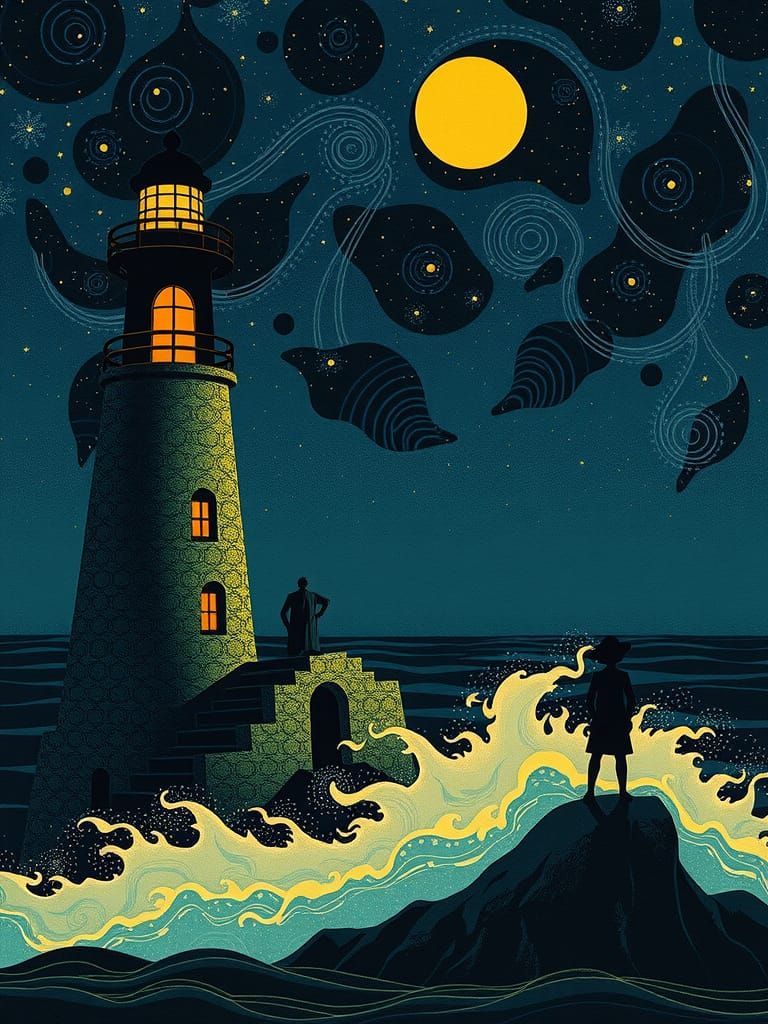 Lighthouse Keeper's Secret: Silhouette Animation Art