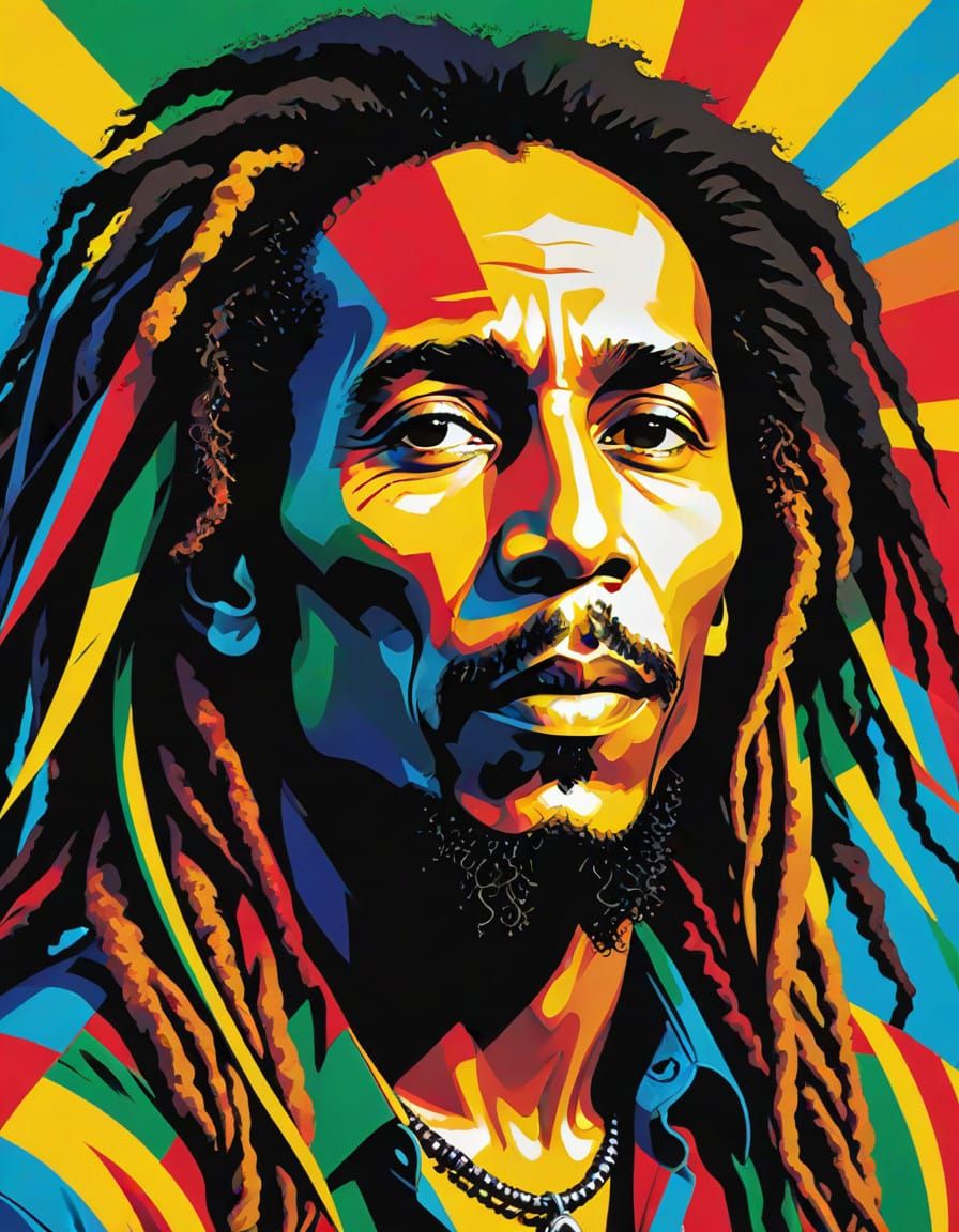 Pop Art Portrait of Bob Marley