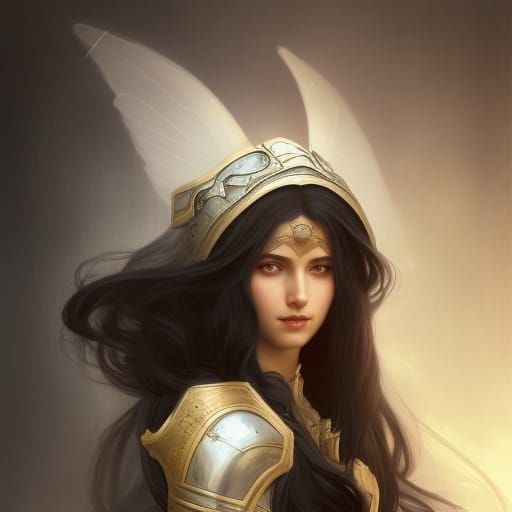 Aasimar Cleric in White Armor: Epic Fairy Tale Portrait